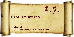 Pint Fruzsina névjegykártya